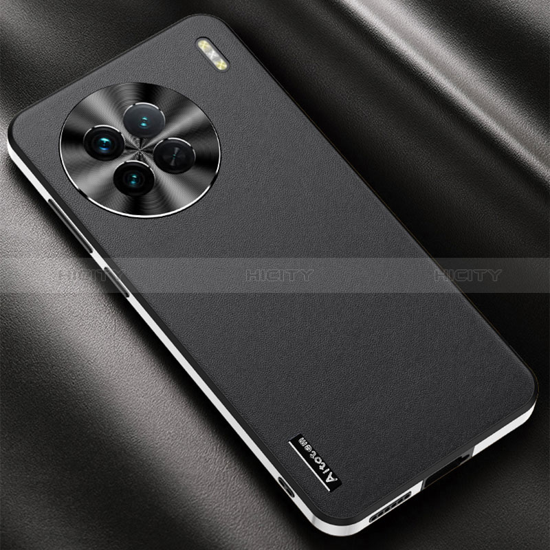 Funda Lujo Cuero Carcasa AT2 para Vivo X90 Pro 5G Negro