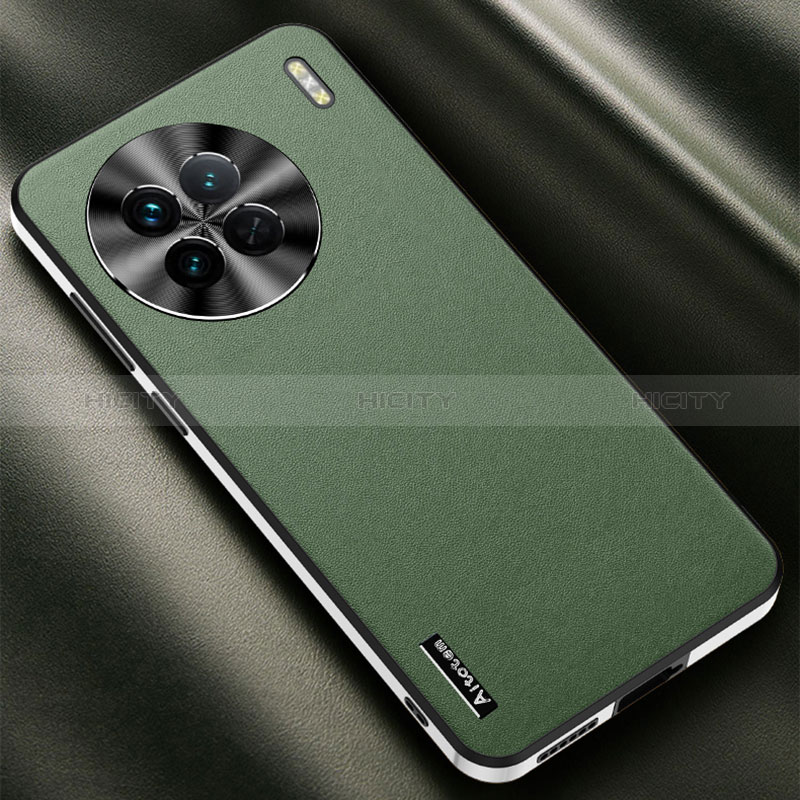 Funda Lujo Cuero Carcasa AT2 para Vivo X90 Pro 5G Verde