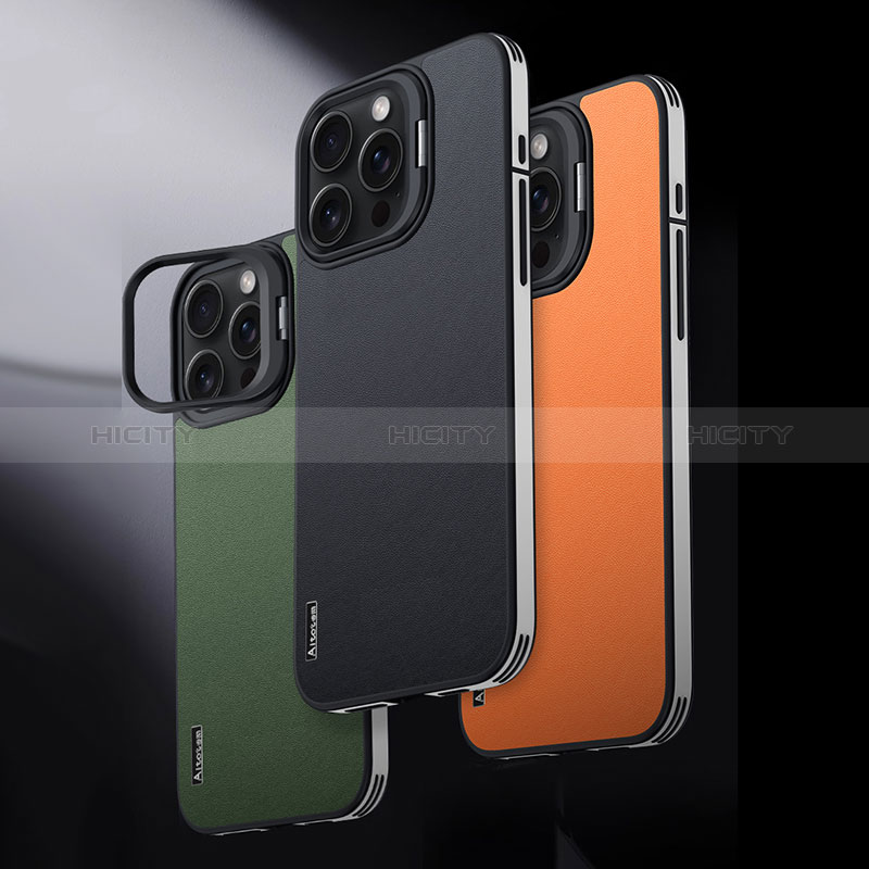 Funda Lujo Cuero Carcasa AT5 para Apple iPhone 15 Pro