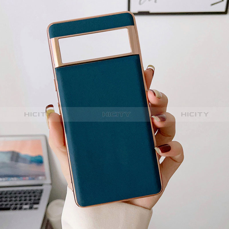 Funda Lujo Cuero Carcasa B01H para Google Pixel 6 Pro 5G Azul