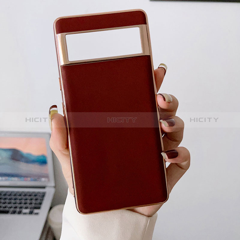 Funda Lujo Cuero Carcasa B01H para Google Pixel 6 Pro 5G Rojo