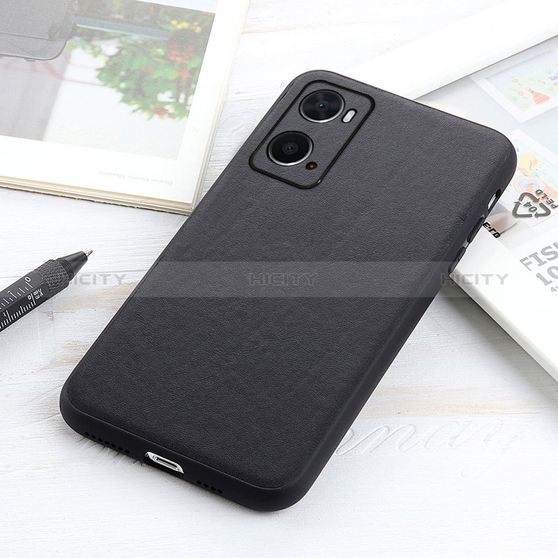 Funda Lujo Cuero Carcasa B01H para Oppo A36 Negro