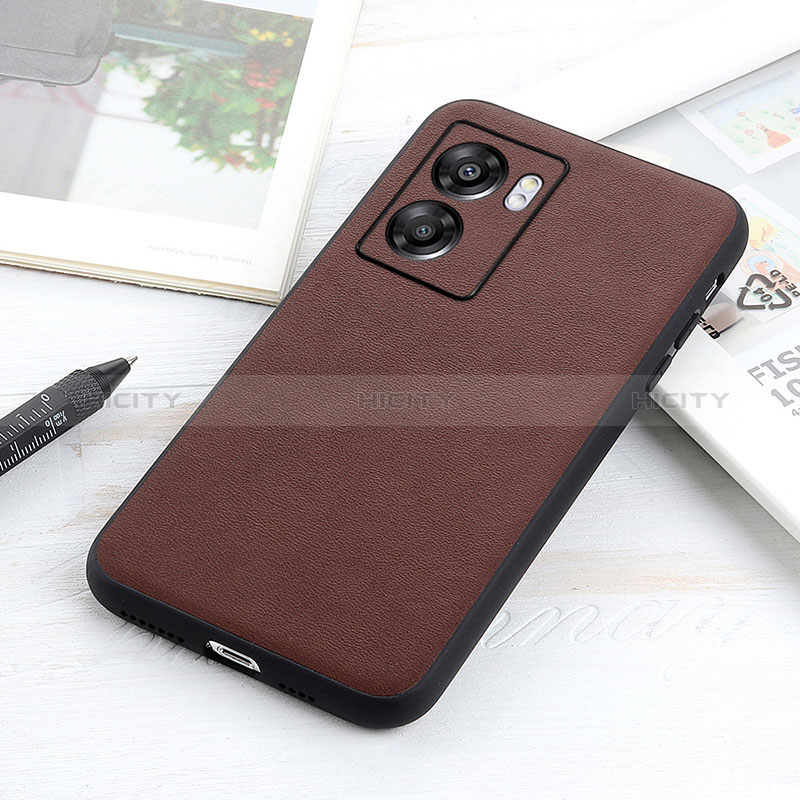 Funda Lujo Cuero Carcasa B01H para Oppo A77 5G Marron