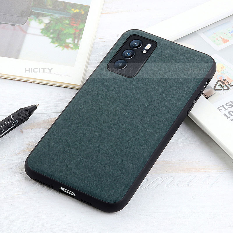 Funda Lujo Cuero Carcasa B01H para Oppo Reno6 5G Verde