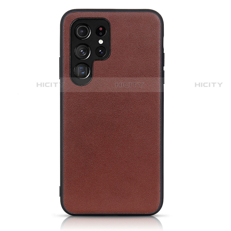 Funda Lujo Cuero Carcasa B01H para Samsung Galaxy S21 Ultra 5G Marron