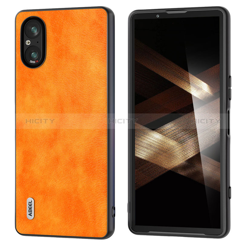 Funda Lujo Cuero Carcasa B01H para Sony Xperia 5 V Naranja