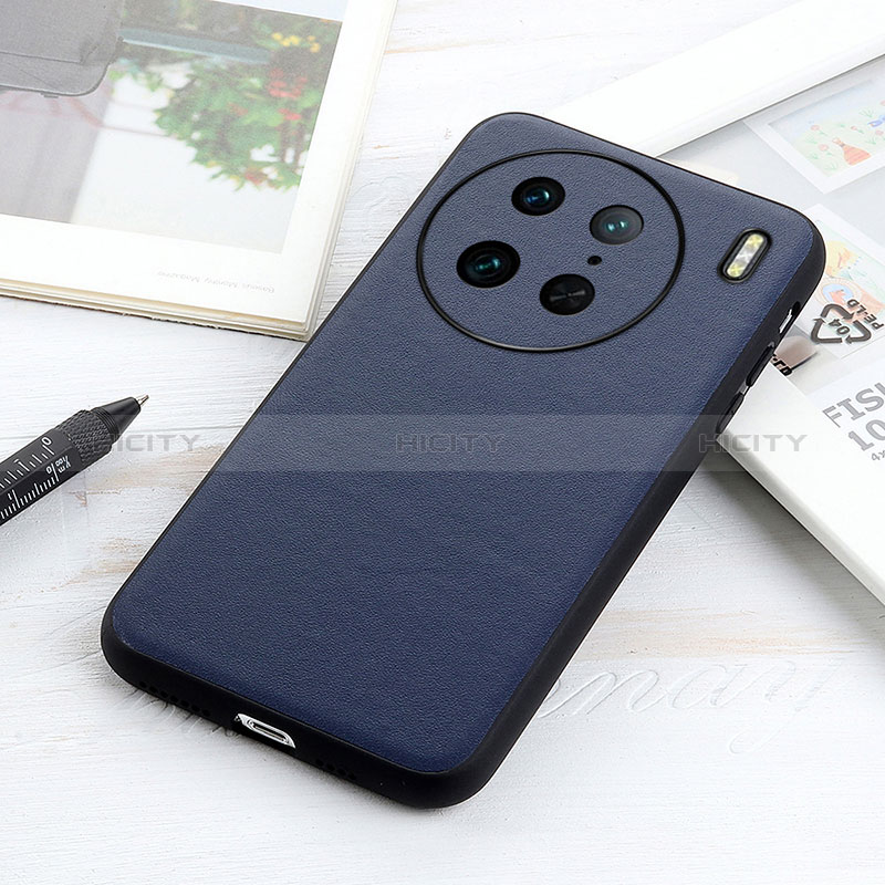 Funda Lujo Cuero Carcasa B01H para Vivo X90 Pro 5G Azul