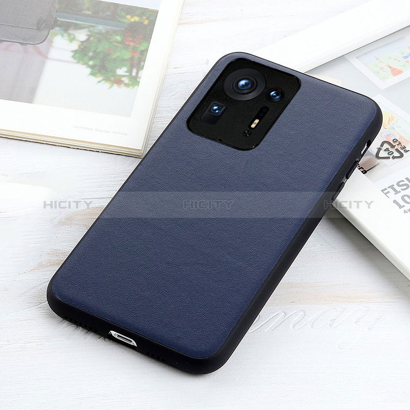 Funda Lujo Cuero Carcasa B01H para Xiaomi Mi Mix 4 5G Azul