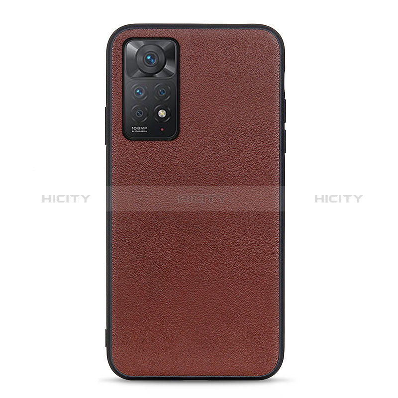 Funda Lujo Cuero Carcasa B01H para Xiaomi Redmi Note 11 Pro 4G Marron