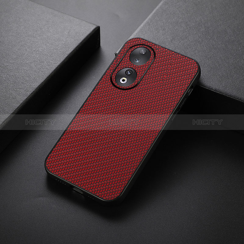 Funda Lujo Cuero Carcasa B02H para Huawei Honor 90 5G Rojo