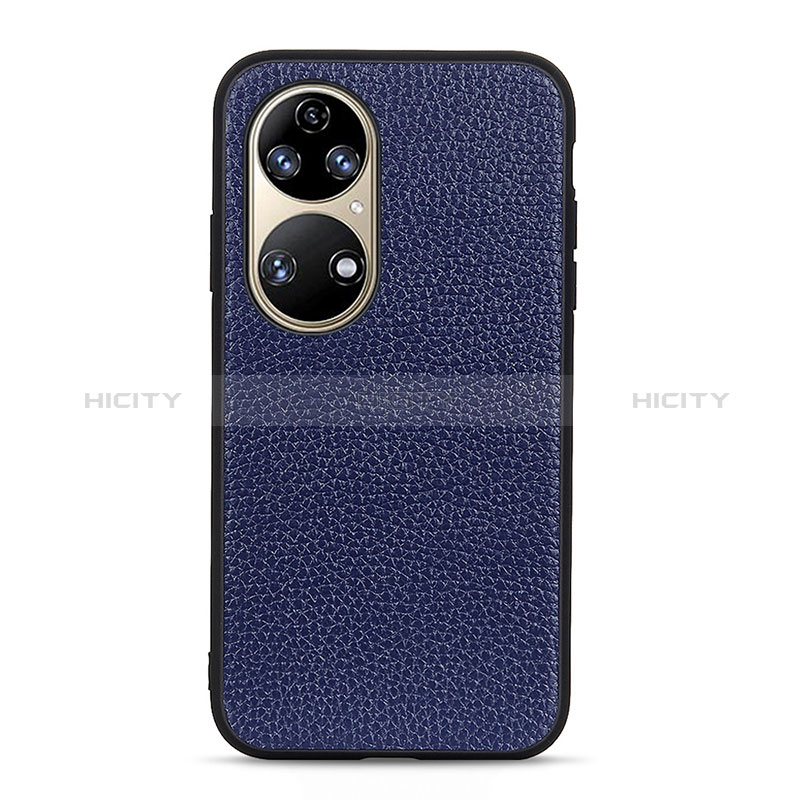 Funda Lujo Cuero Carcasa B02H para Huawei P50 Pro Azul