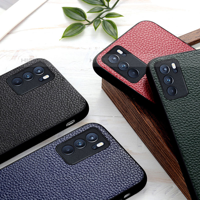 Funda Lujo Cuero Carcasa B02H para Oppo Reno6 Pro 5G India