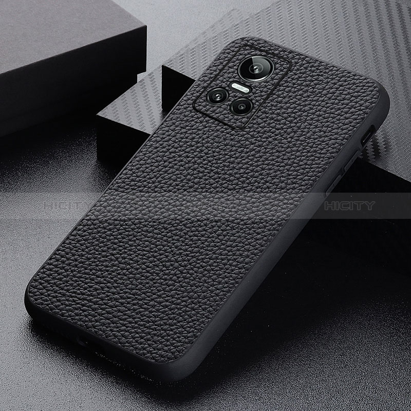 Funda Lujo Cuero Carcasa B02H para Realme GT Neo3 5G Negro