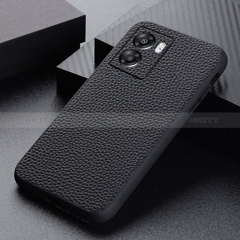 Funda Lujo Cuero Carcasa B02H para Realme Narzo 50 5G Negro