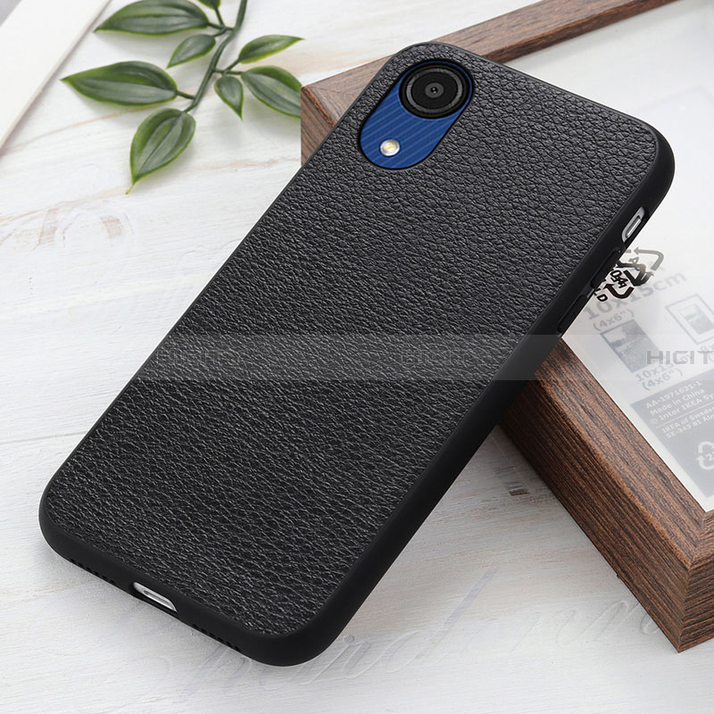 Funda Lujo Cuero Carcasa B02H para Samsung Galaxy A03 Core Negro