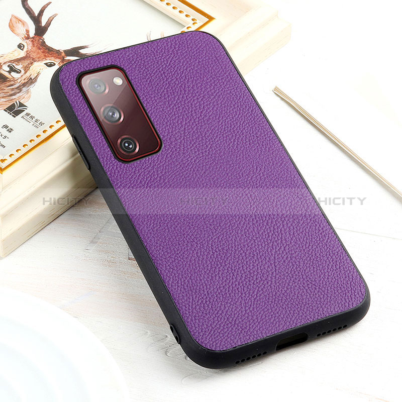 Funda Lujo Cuero Carcasa B02H para Samsung Galaxy S20 FE 5G Morado