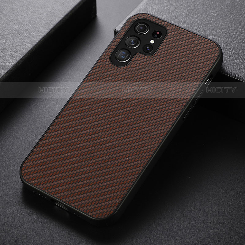 Funda Lujo Cuero Carcasa B02H para Samsung Galaxy S21 Ultra 5G Marron