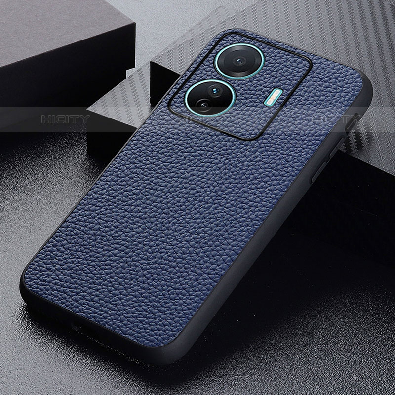 Funda Lujo Cuero Carcasa B02H para Vivo iQOO Z6 Pro 5G Azul