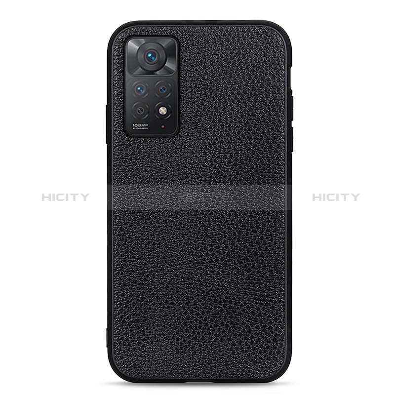 Funda Lujo Cuero Carcasa B02H para Xiaomi Redmi Note 11 Pro 4G Negro