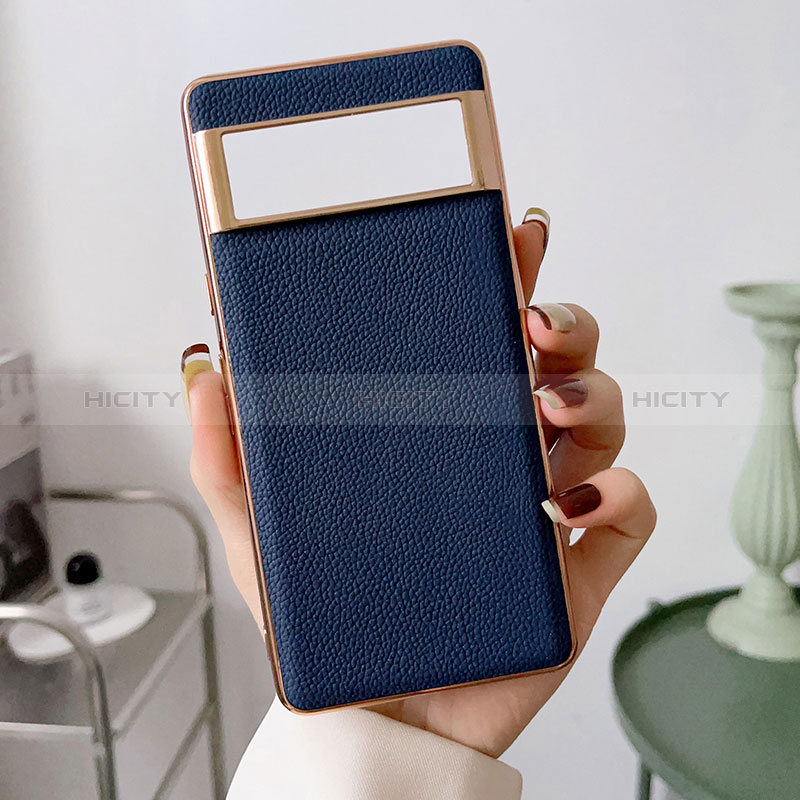 Funda Lujo Cuero Carcasa B03H para Google Pixel 6 Pro 5G Azul