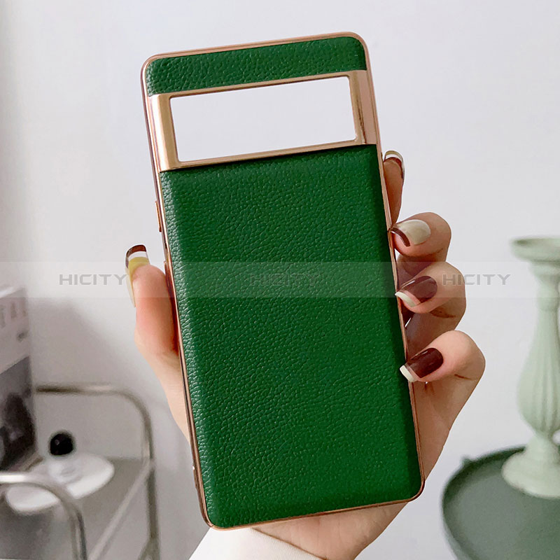 Funda Lujo Cuero Carcasa B03H para Google Pixel 6 Pro 5G Verde