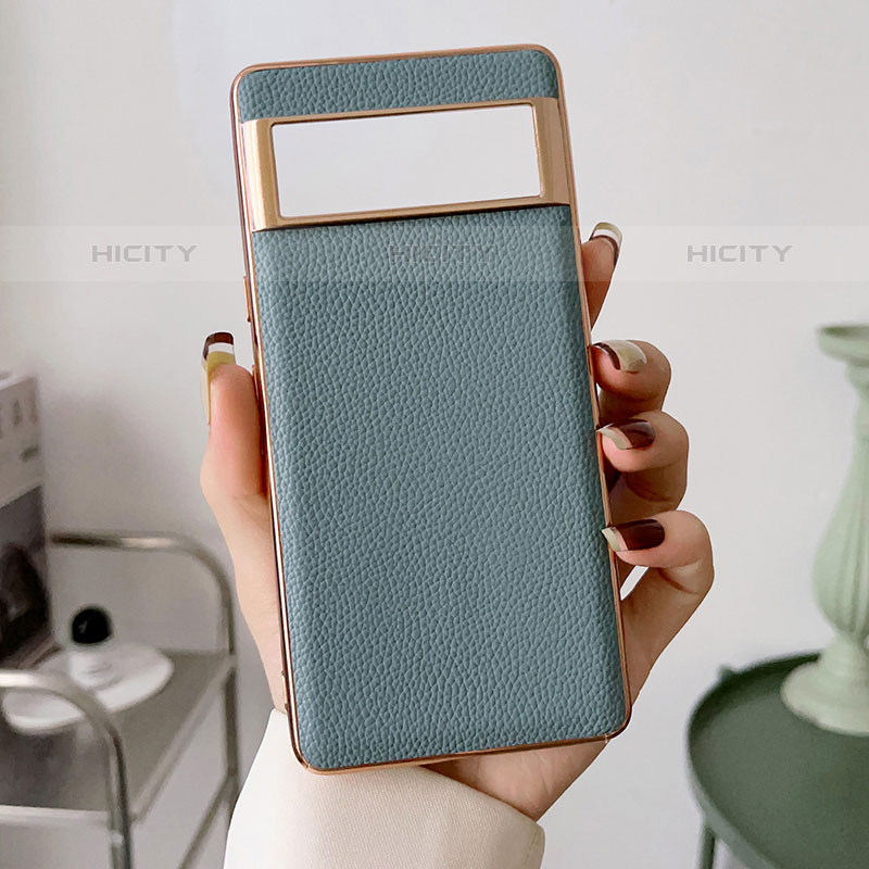 Funda Lujo Cuero Carcasa B03H para Google Pixel 6a 5G Azul Claro