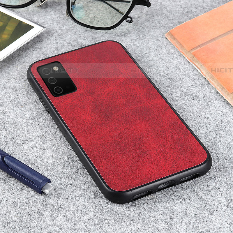 Funda Lujo Cuero Carcasa B03H para Samsung Galaxy A03s Rojo