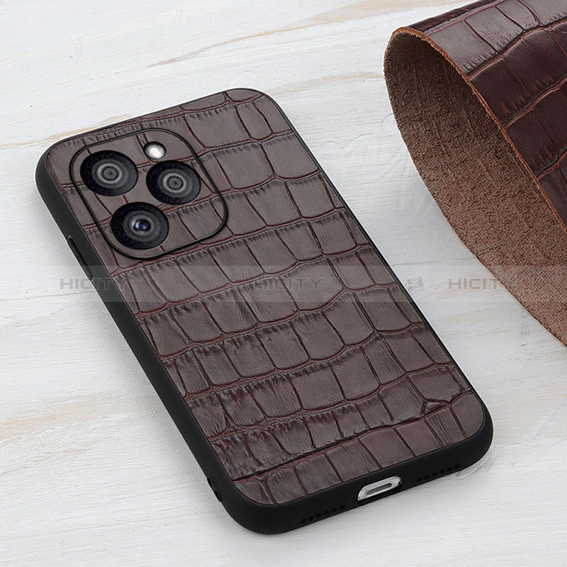 Funda Lujo Cuero Carcasa B04H para Huawei Honor 60 SE 5G Marron