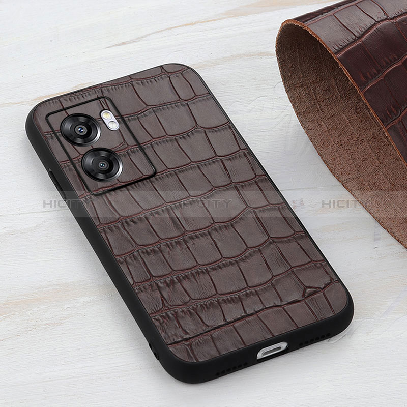 Funda Lujo Cuero Carcasa B04H para Realme V23 5G Marron