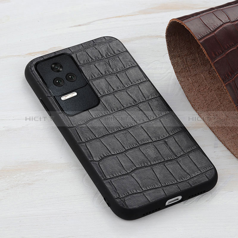 Funda Lujo Cuero Carcasa B04H para Xiaomi Poco F4 5G Negro