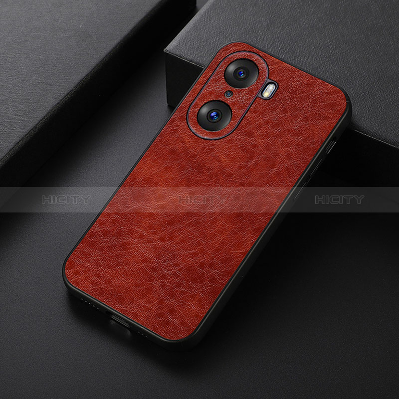 Funda Lujo Cuero Carcasa B05H para Huawei Honor 60 5G Marron