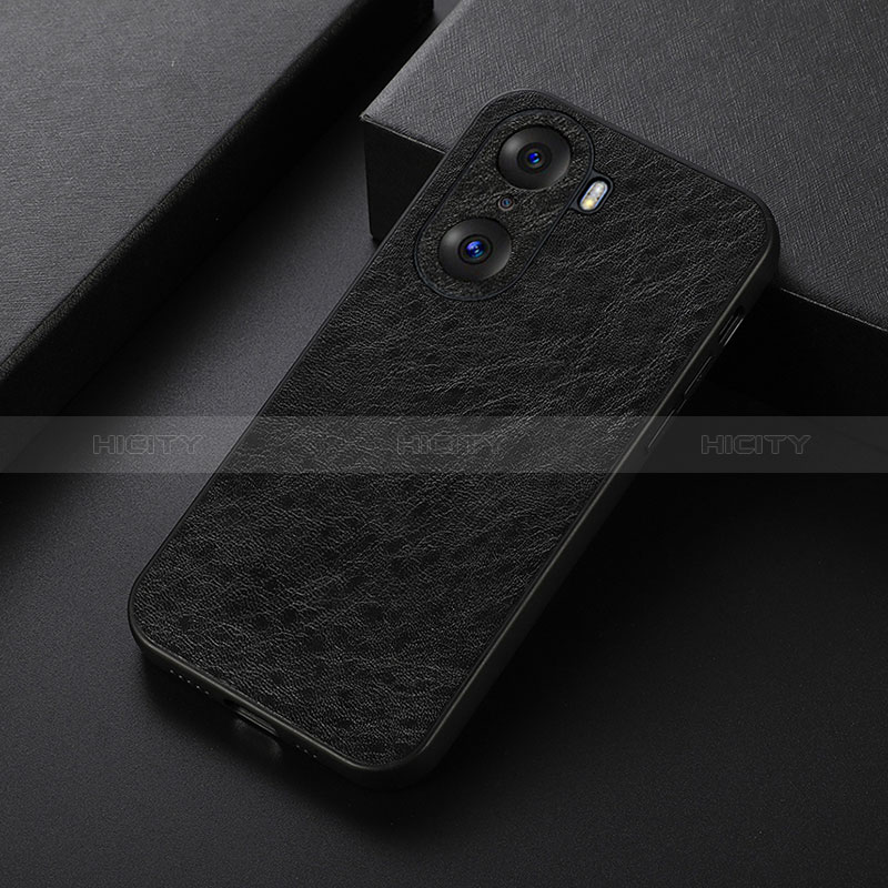 Funda Lujo Cuero Carcasa B05H para Huawei Honor 60 5G Negro