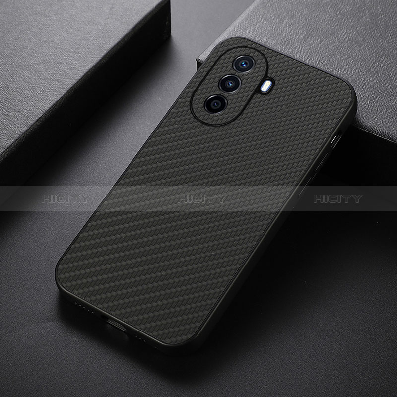 Funda Lujo Cuero Carcasa B05H para Huawei Nova Y70 Negro