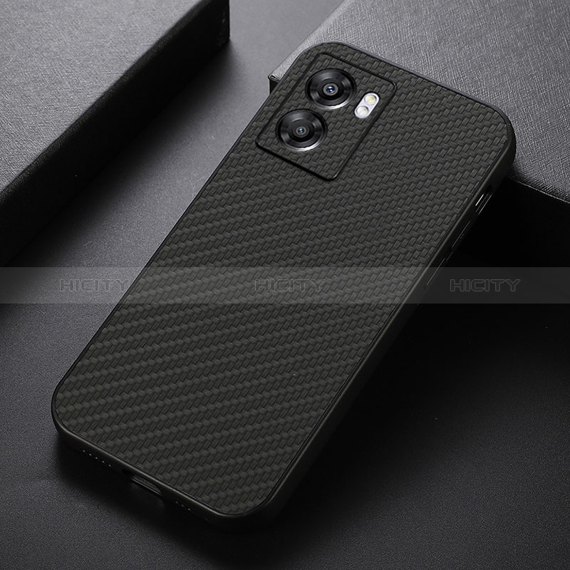 Funda Lujo Cuero Carcasa B05H para Oppo A57 5G Negro