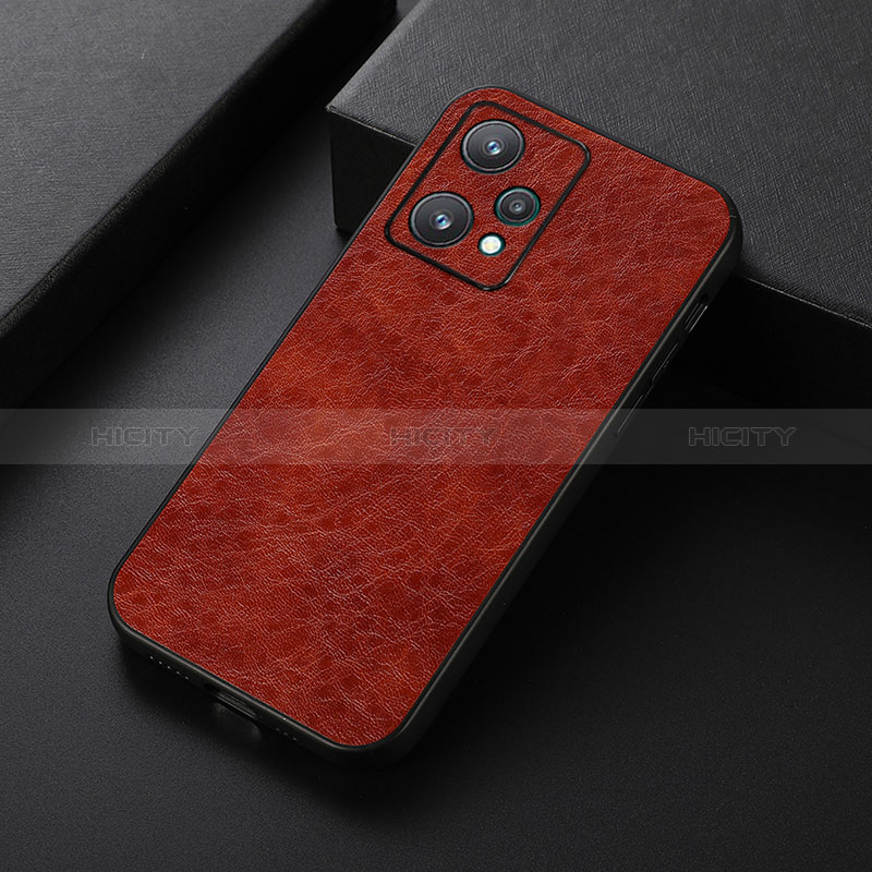 Funda Lujo Cuero Carcasa B05H para Realme Q5 5G Marron