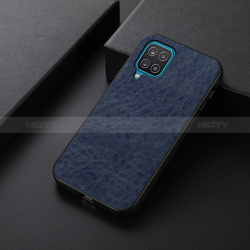 Funda Lujo Cuero Carcasa B05H para Samsung Galaxy A12 Azul