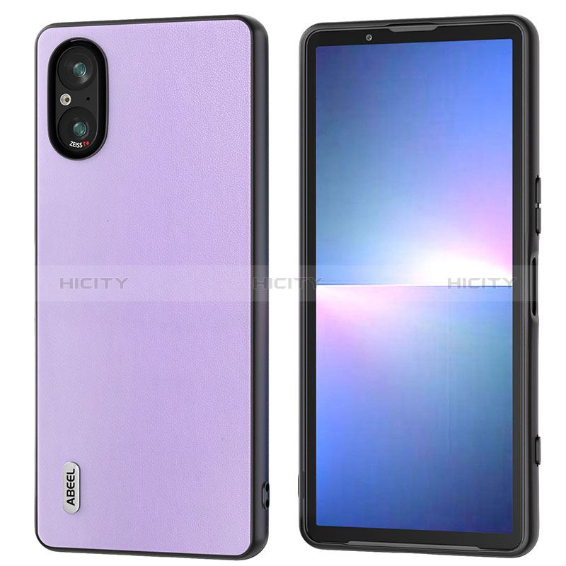 Funda Lujo Cuero Carcasa B05H para Sony Xperia 5 V Morado