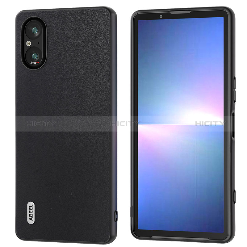 Funda Lujo Cuero Carcasa B05H para Sony Xperia 5 V Negro