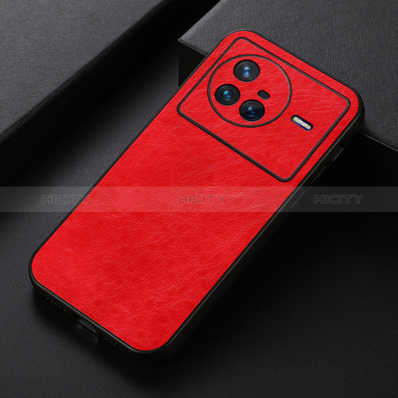 Funda Lujo Cuero Carcasa B05H para Vivo X80 5G Rojo