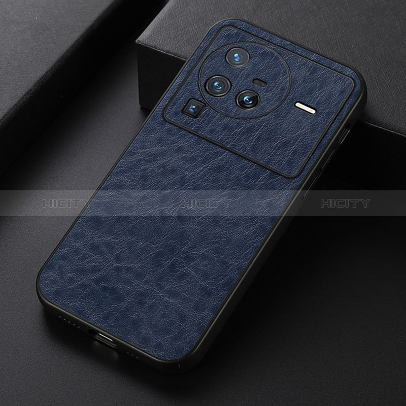 Funda Lujo Cuero Carcasa B05H para Vivo X80 Pro 5G Azul