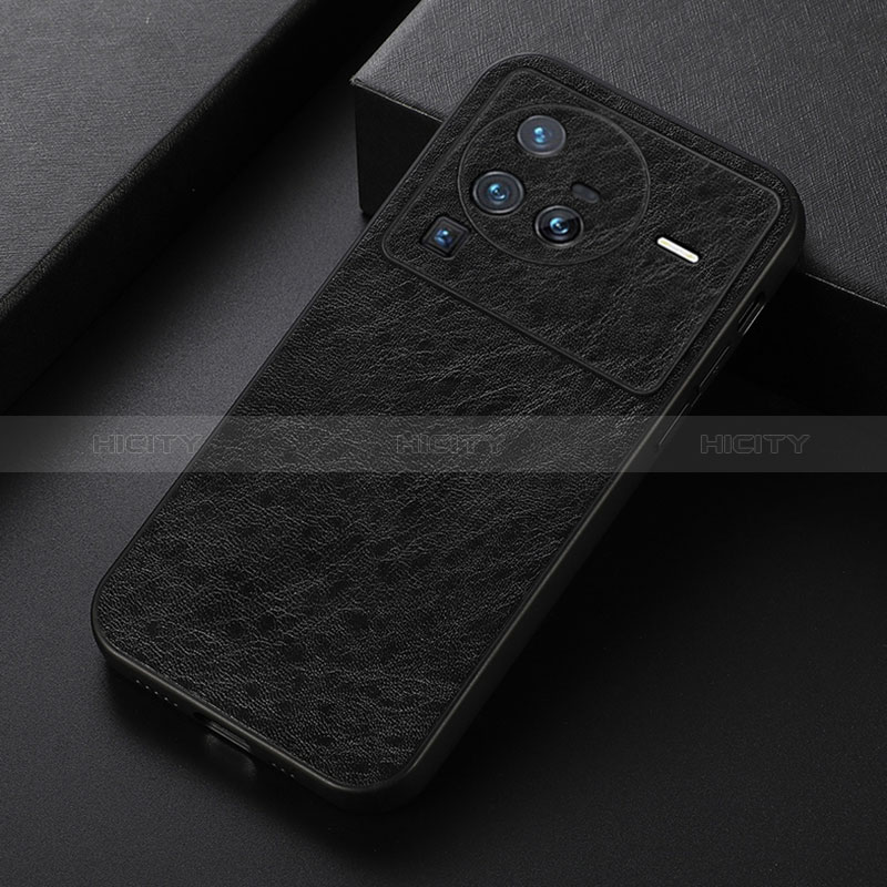 Funda Lujo Cuero Carcasa B05H para Vivo X80 Pro 5G Negro