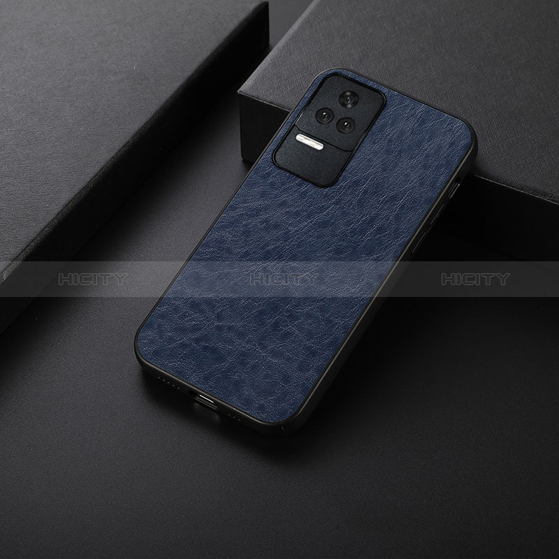 Funda Lujo Cuero Carcasa B05H para Xiaomi Poco F4 5G Azul