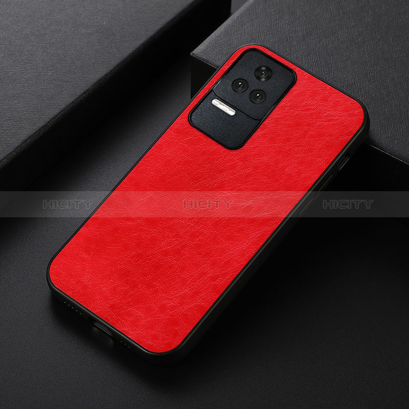 Funda Lujo Cuero Carcasa B05H para Xiaomi Redmi K50 5G Rojo