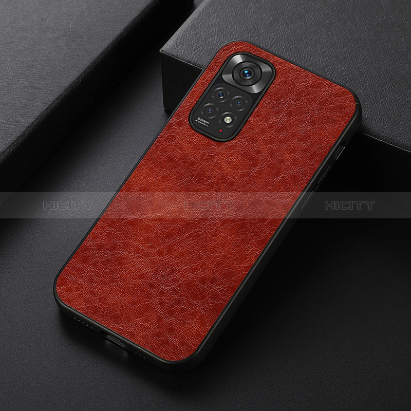 Funda Lujo Cuero Carcasa B05H para Xiaomi Redmi Note 11S 4G Marron