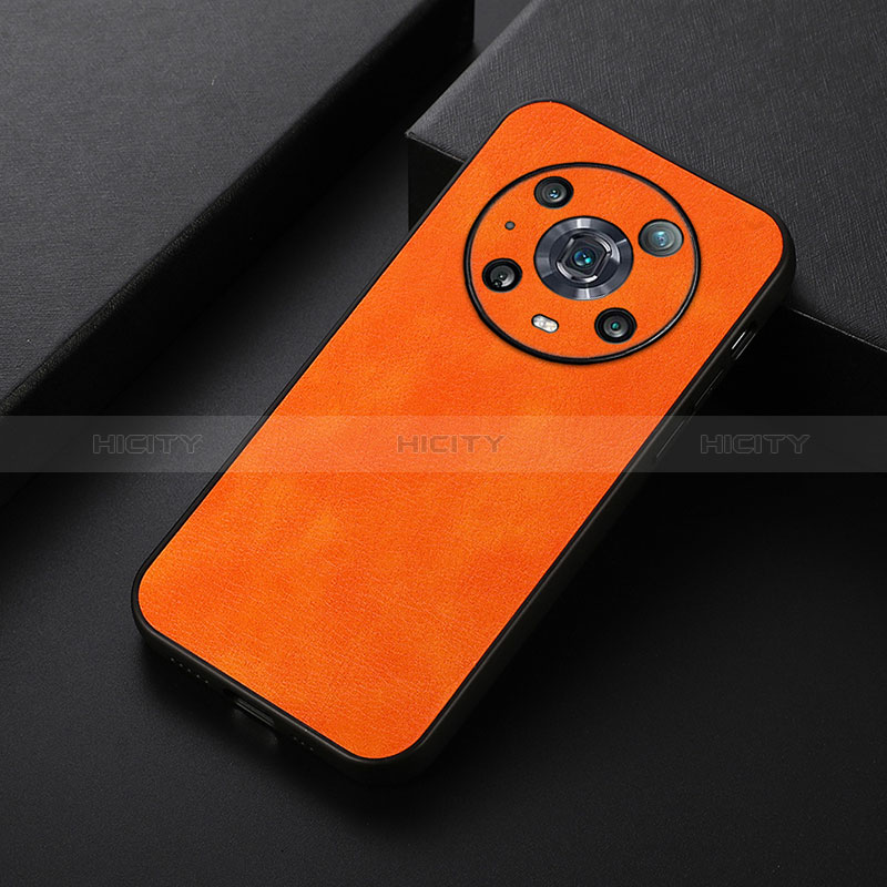 Funda Lujo Cuero Carcasa B06H para Huawei Honor Magic4 Pro 5G Naranja