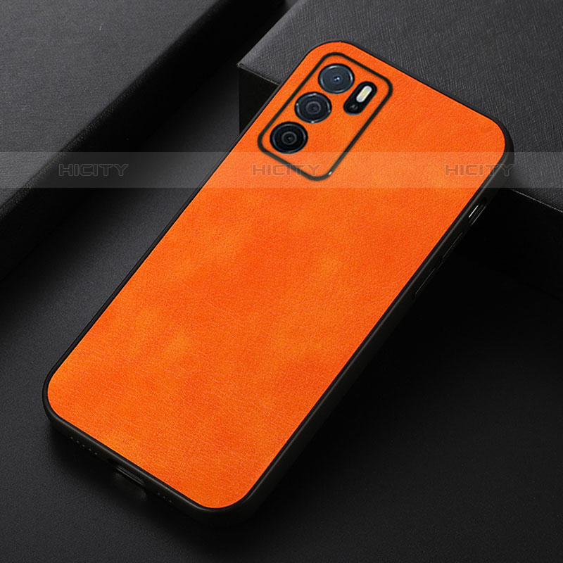 Funda Lujo Cuero Carcasa B06H para Oppo A16s Naranja