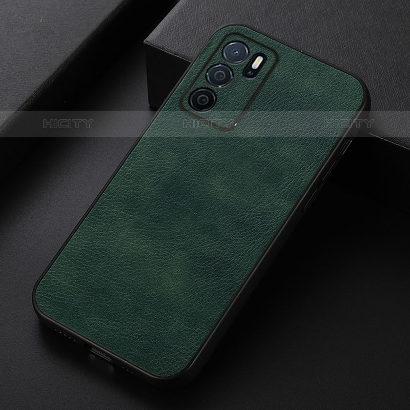 Funda Lujo Cuero Carcasa B06H para Oppo A16s Verde