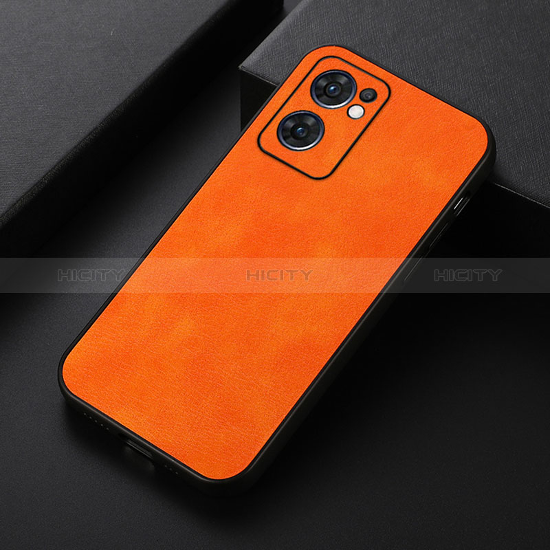 Funda Lujo Cuero Carcasa B06H para Oppo Find X5 Lite 5G Naranja