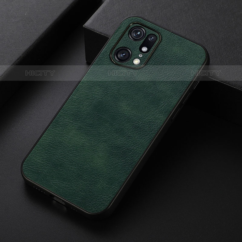 Funda Lujo Cuero Carcasa B06H para Oppo Find X5 Pro 5G Verde