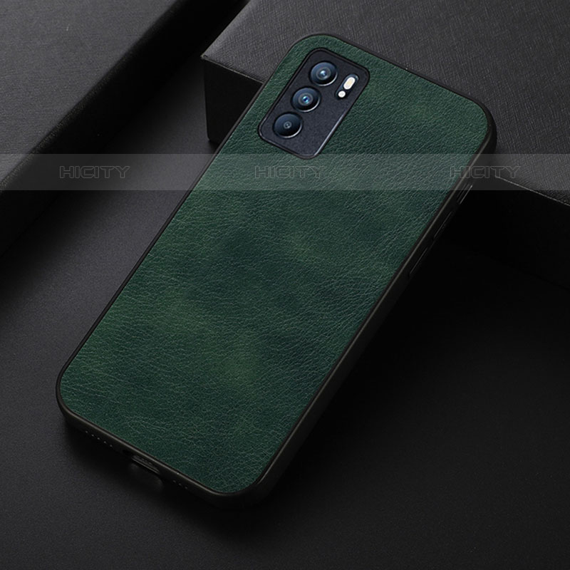 Funda Lujo Cuero Carcasa B06H para Oppo Reno6 5G Verde